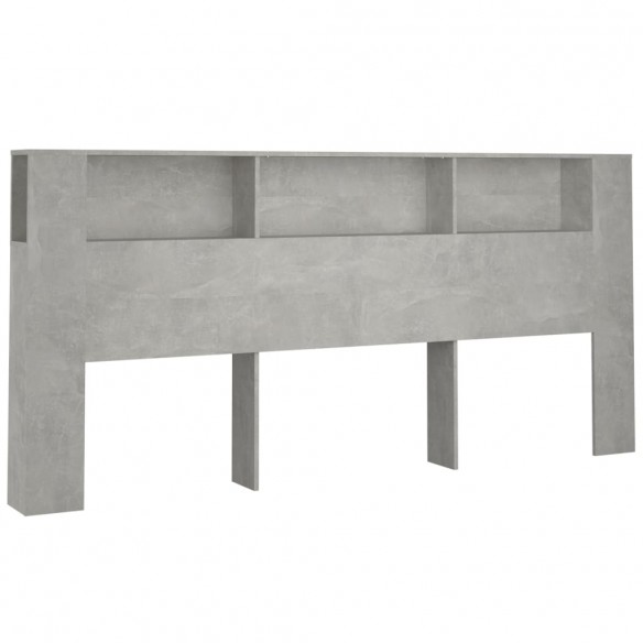 Armoire de tête de lit Gris béton 220x18,5x104,5 cm