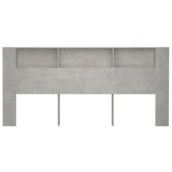 Armoire de tête de lit Gris béton 220x18,5x104,5 cm