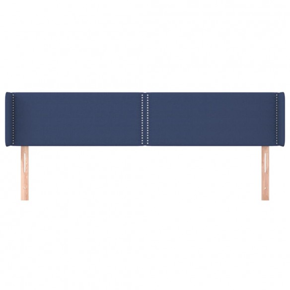 Tête de lit avec oreilles Bleu 203x16x78/88 cm Tissu