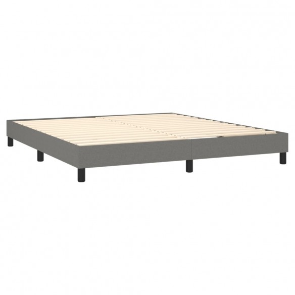 Cadre de lit et matelas et LED Gris foncé 180x200 cm