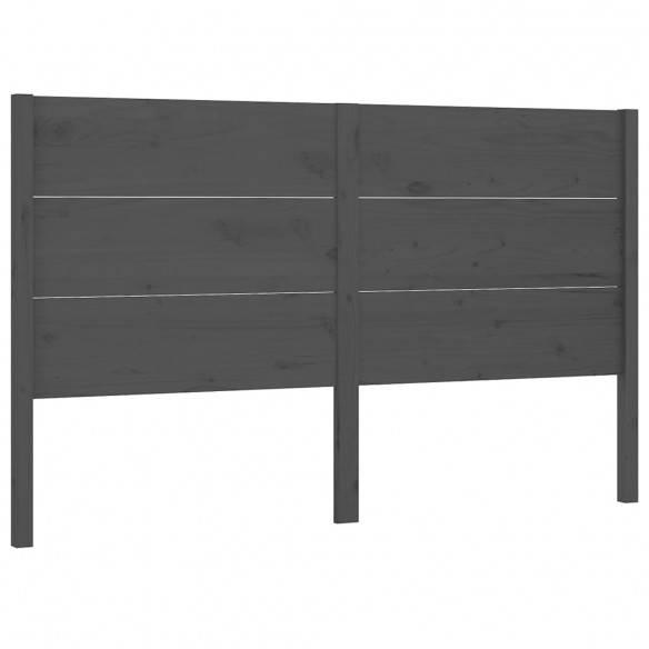 Tête de lit Gris 126x4x100 cm Bois massif de pin