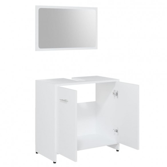 Ensemble de meubles de salle de bain 3 pcs Blanc Aggloméré