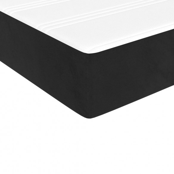 Cadre de lit avec matelas Noir 90x190 cm Velours