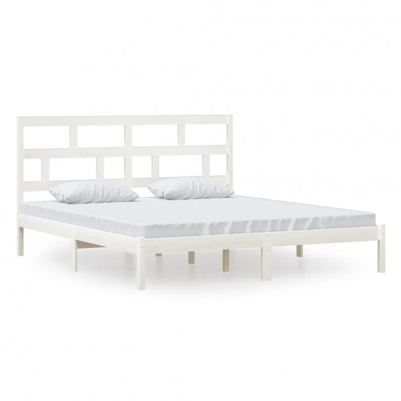 Cadre de lit Blanc Bois massif 180x200 cm Super King