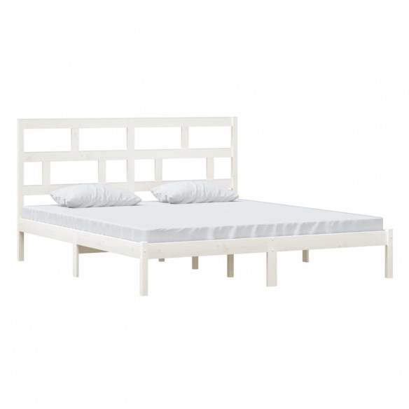 Cadre de lit Blanc Bois massif 180x200 cm Super King