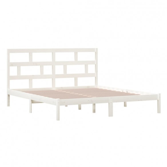 Cadre de lit Blanc Bois massif 180x200 cm Super King