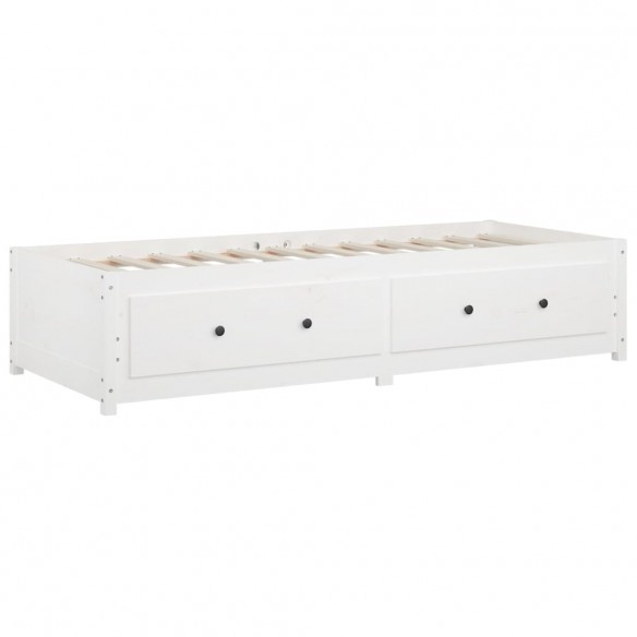 Lit de jour Blanc 75x190 cm Petit simple Bois de pin massif