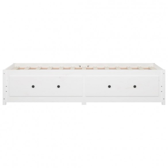 Lit de jour Blanc 75x190 cm Petit simple Bois de pin massif