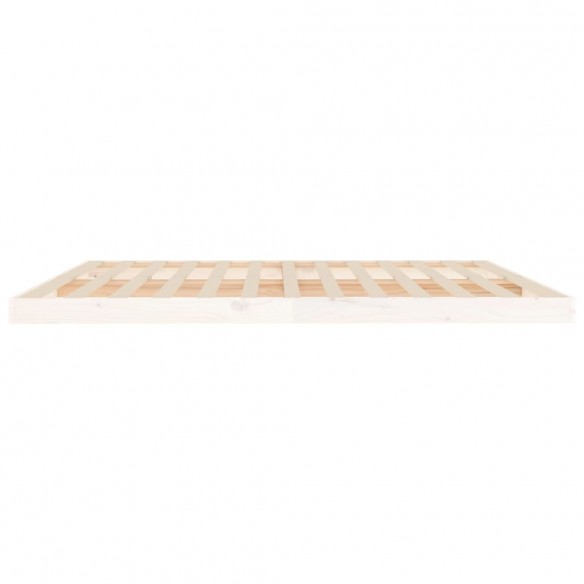 Cadre de lit blanc 200x200 cm bois de pin massif