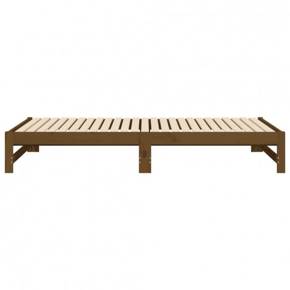 Lit coulissant Marron miel 2x(80x200) cm Bois de pin massif