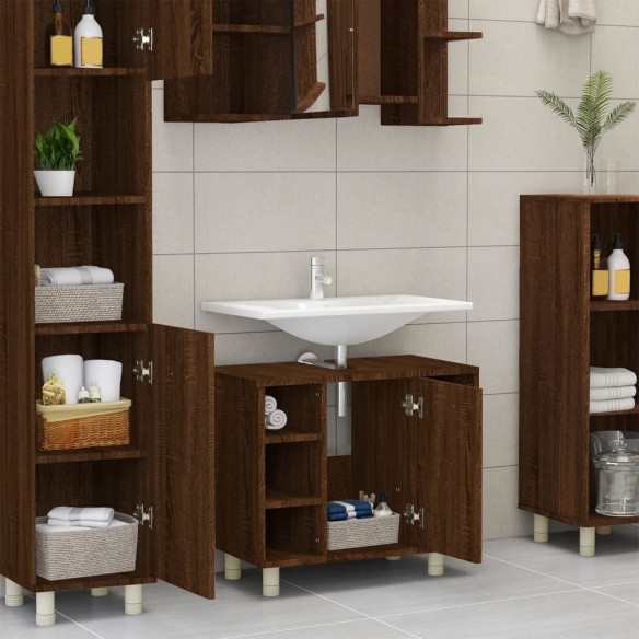 Armoire de bain Chêne marron 60x32x53,5  cm Bois d'ingénierie