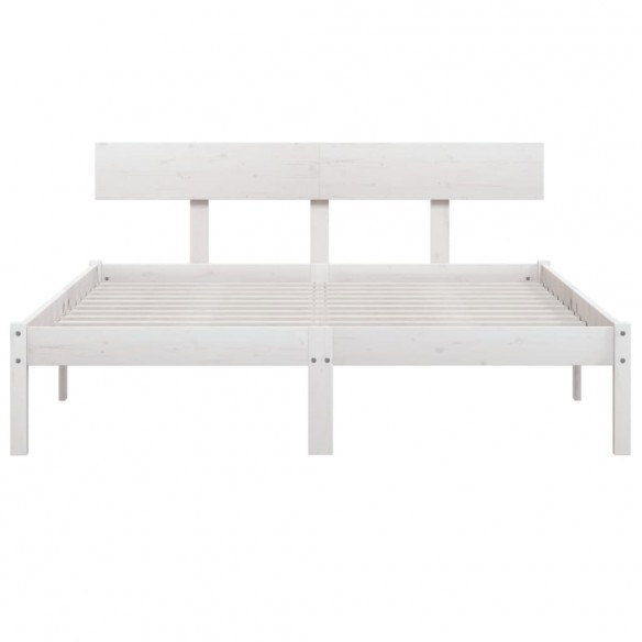 Cadre de lit Blanc Bois de pin massif 135x190 cm UK double