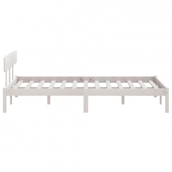 Cadre de lit Blanc Bois de pin massif 135x190 cm UK double