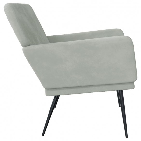 Banc Gris clair 108x79x79 cm Velours