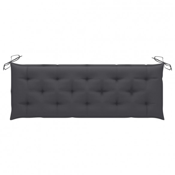 Banc de jardin 3 places avec coussin 150 cm Gris Eucalyptus