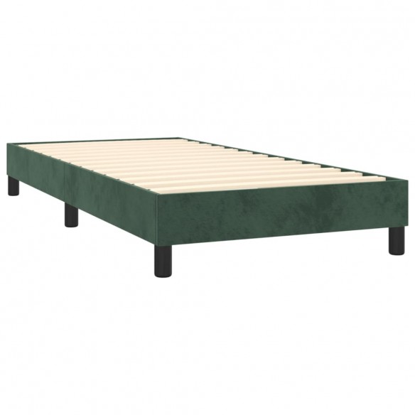 Cadre de lit avec matelas Vert foncé 90x200 cm