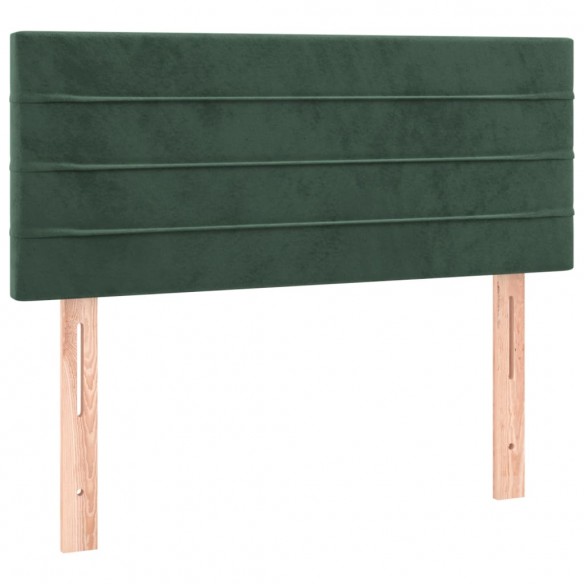 Cadre de lit avec matelas Vert foncé 90x200 cm