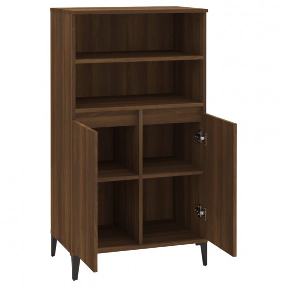 Buffet haut Chêne marron 60x36x110 cm Bois d'ingénierie