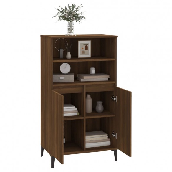 Buffet haut Chêne marron 60x36x110 cm Bois d'ingénierie