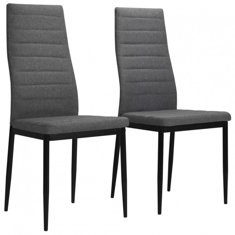 Chaises à manger lot de 2 gris clair tissu