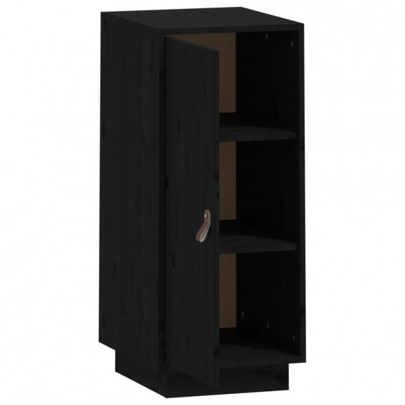 Buffet Noir 34x40x75 cm Bois massif de pin