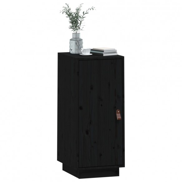 Buffet Noir 34x40x75 cm Bois massif de pin