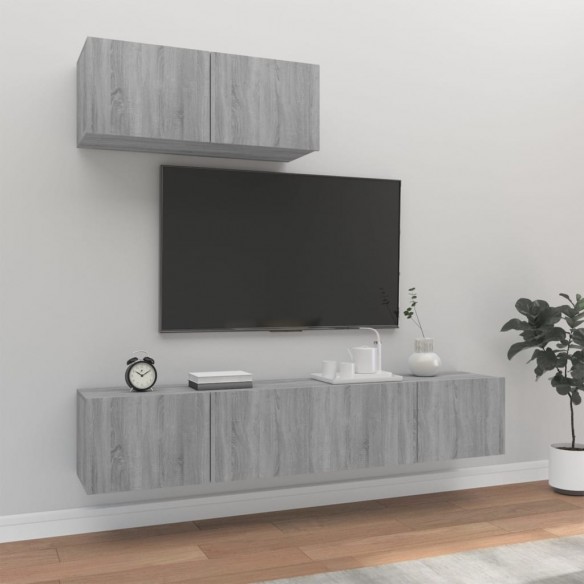 Ensemble de meubles TV 3 pcs Sonoma gris Bois d'ingénierie