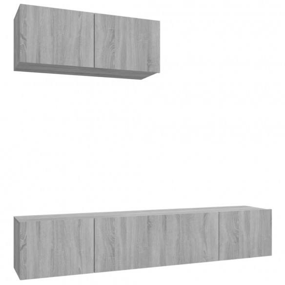 Ensemble de meubles TV 3 pcs Sonoma gris Bois d'ingénierie