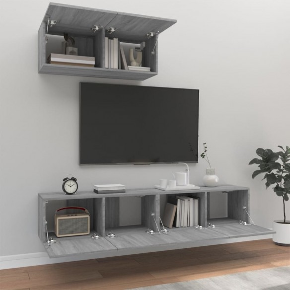 Ensemble de meubles TV 3 pcs Sonoma gris Bois d'ingénierie