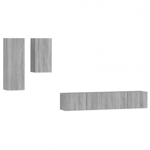 Ensemble de meubles TV 4 pcs Sonoma gris Bois d'ingénierie