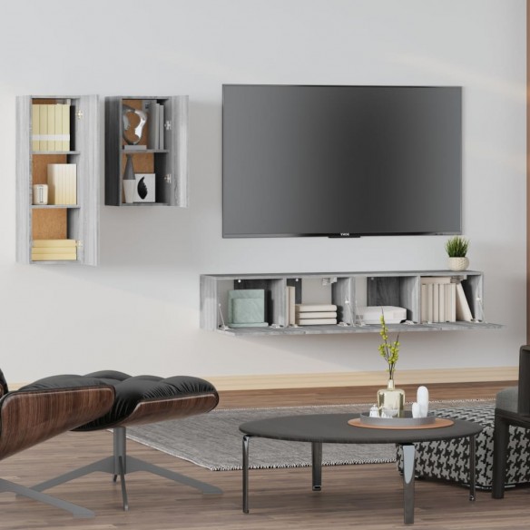 Ensemble de meubles TV 4 pcs Sonoma gris Bois d'ingénierie