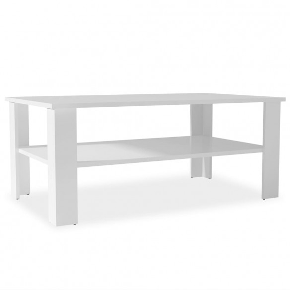 Table basse en aggloméré 100 x 59 x 42 cm Blanc