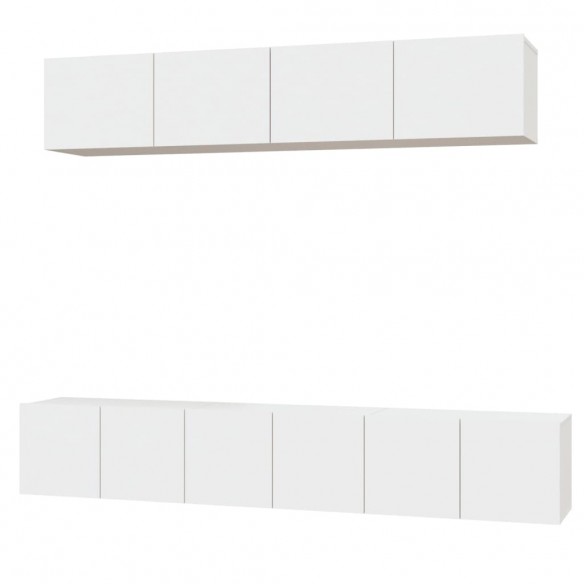 Ensemble de meubles TV 5 pcs Blanc Bois d'ingénierie