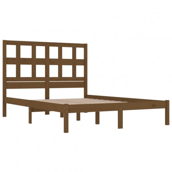 Cadre de lit Marron miel Bois de pin massif 140x200 cm