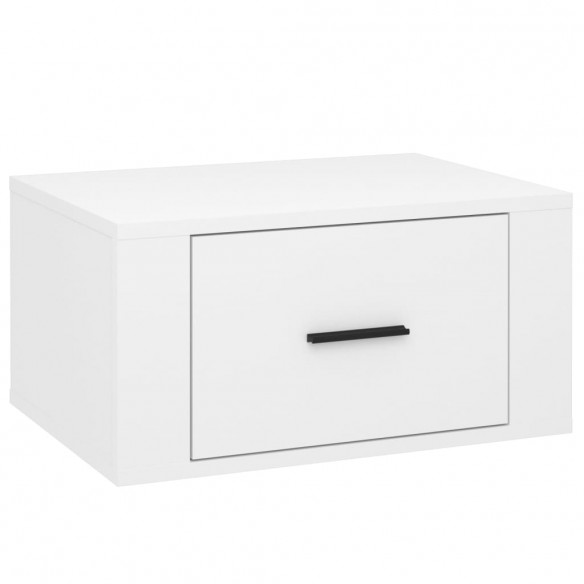 Tables de chevet murales 2 pcs Blanc brillant 50x36x25 cm