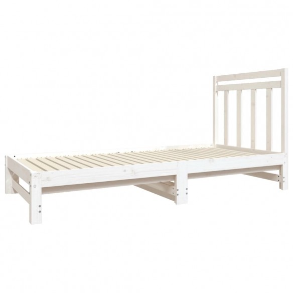 Lit coulissant Blanc 2x(90x190) cm Bois de pin massif