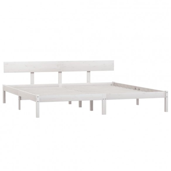 Cadre de lit Blanc Bois de pin massif 200x200 cm