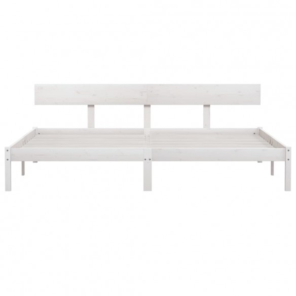 Cadre de lit Blanc Bois de pin massif 200x200 cm