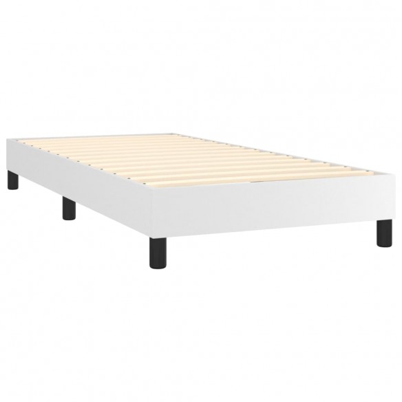 Cadre de lit avec matelas Blanc 90x190 cm Similicuir