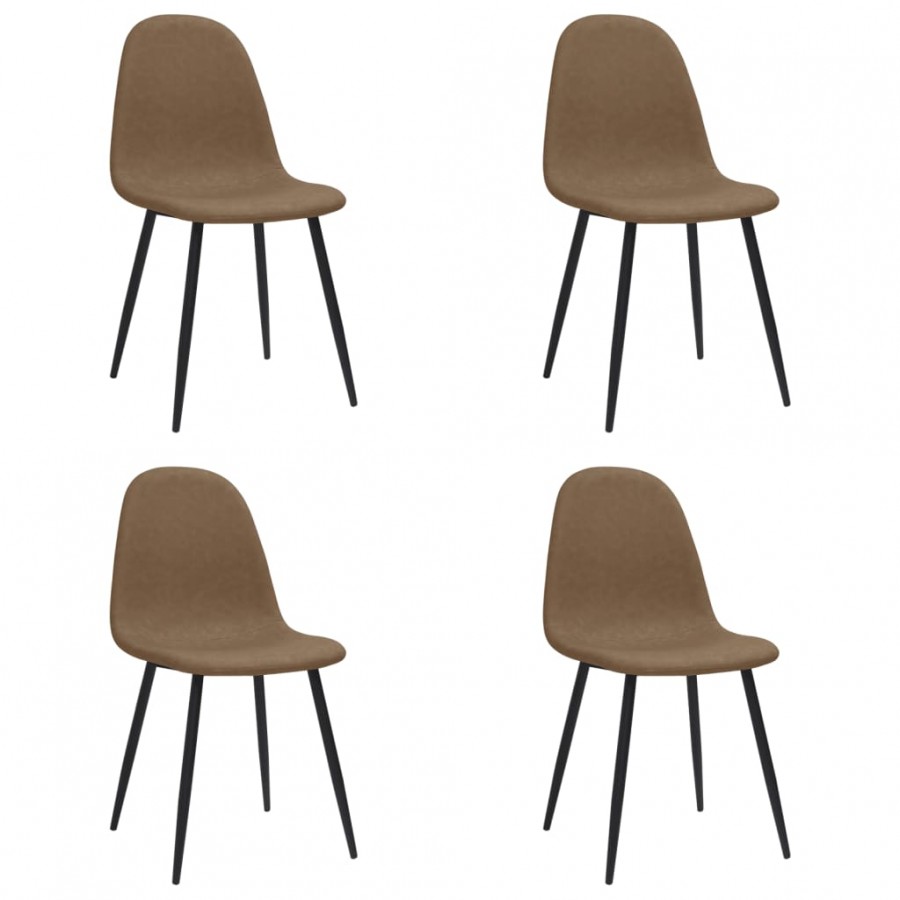 Chaises à manger lot de 4 45x53,5x83 cm marron foncé similicuir