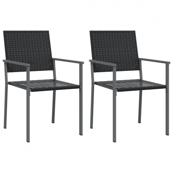 Chaises de jardin lot de 2 noir 54x62,5x89 cm résine tressée