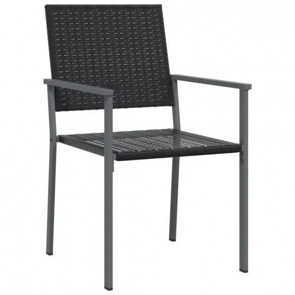 Chaises de jardin lot de 2 noir 54x62,5x89 cm résine tressée