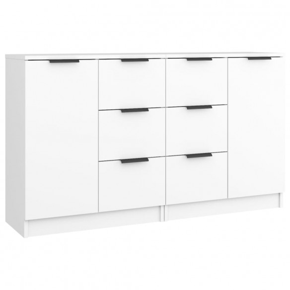 Buffets 2 pcs Blanc 60x30x70 cm Bois d'ingénierie