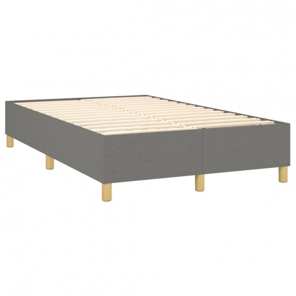 Cadre de lit et matelas et LED Gris foncé 120x200 cm