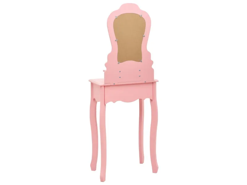 Ensemble de coiffeuse avec tabouret Rose 50x59x136 cm Paulownia