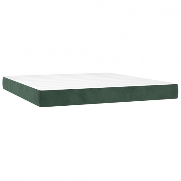 Matelas de lit à ressorts ensachés Vert foncé 160x200x20 cm