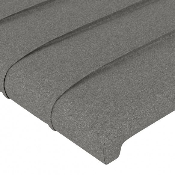 Tête de lit avec oreilles Gris foncé 203x16x78/88 cm Tissu