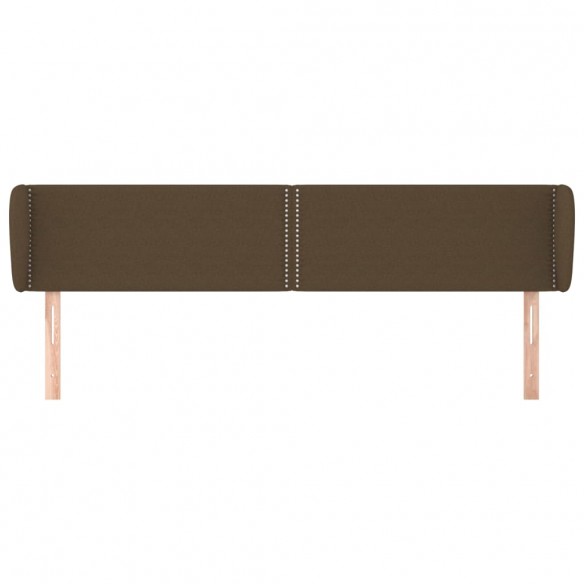 Tête de lit avec oreilles Marron foncé 183x23x78/88 cm Tissu