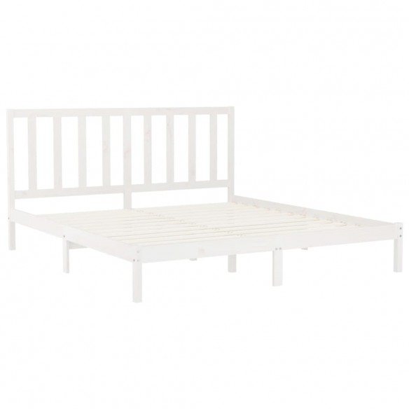 Cadre de lit Blanc Bois massif 200x200 cm