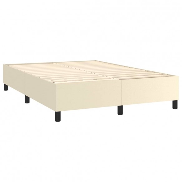 Cadre de lit matelas LED Crème 140x200 cm Similicuir